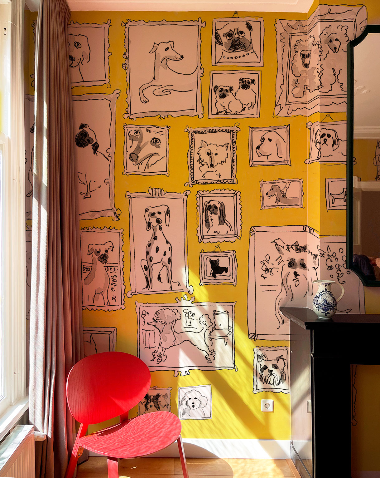 Perros Amarillos - Papel Pintado