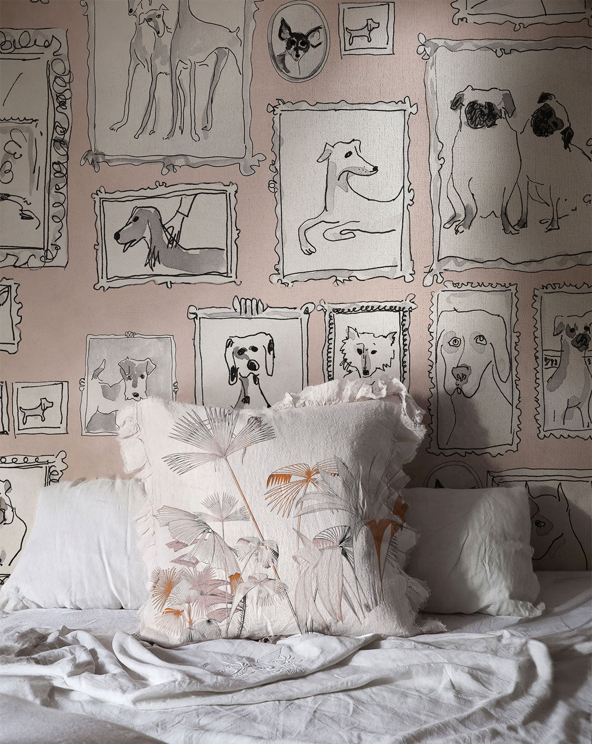 Perros Rosa - Papel Pintado