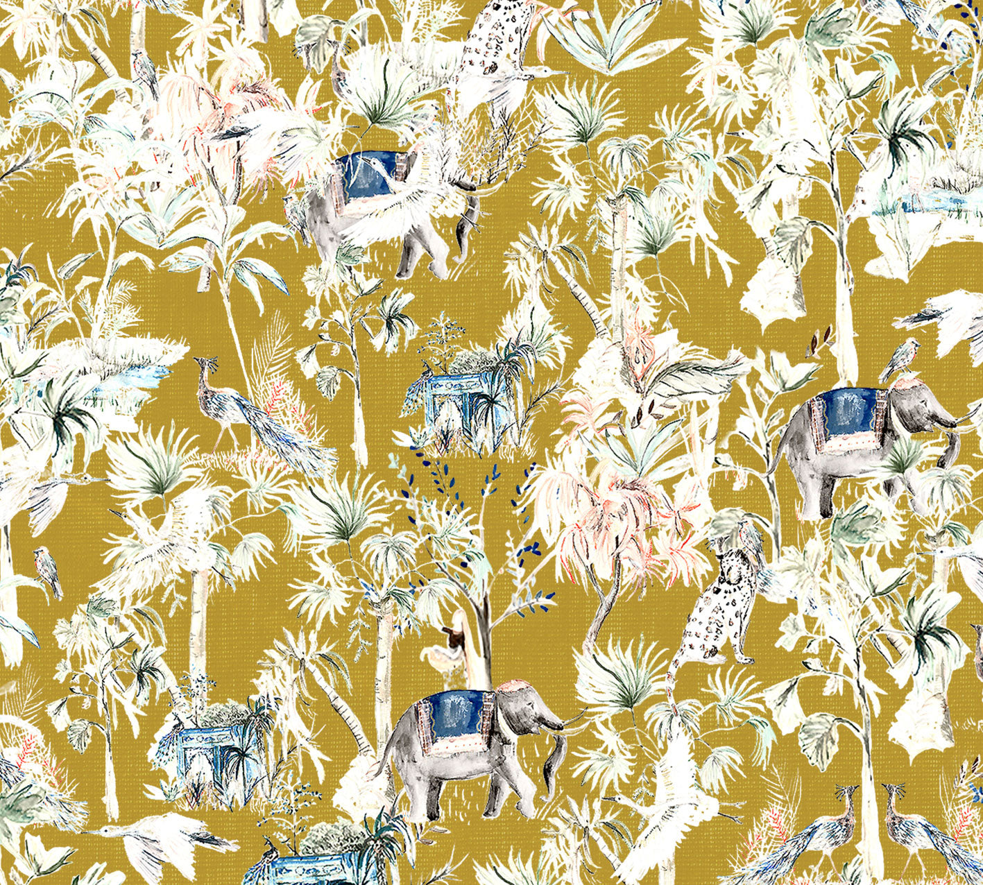 India Amarillo - Papel Pintado