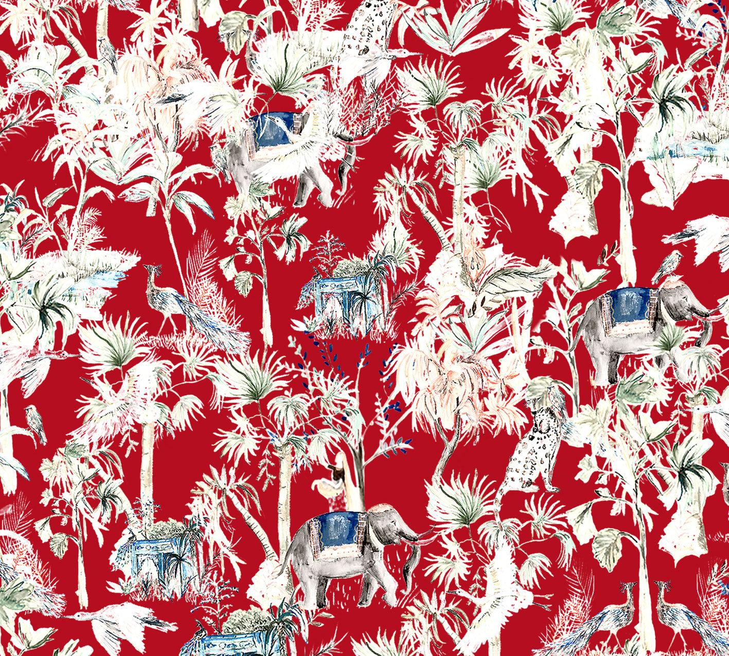 India Rojo - Papel Pintado