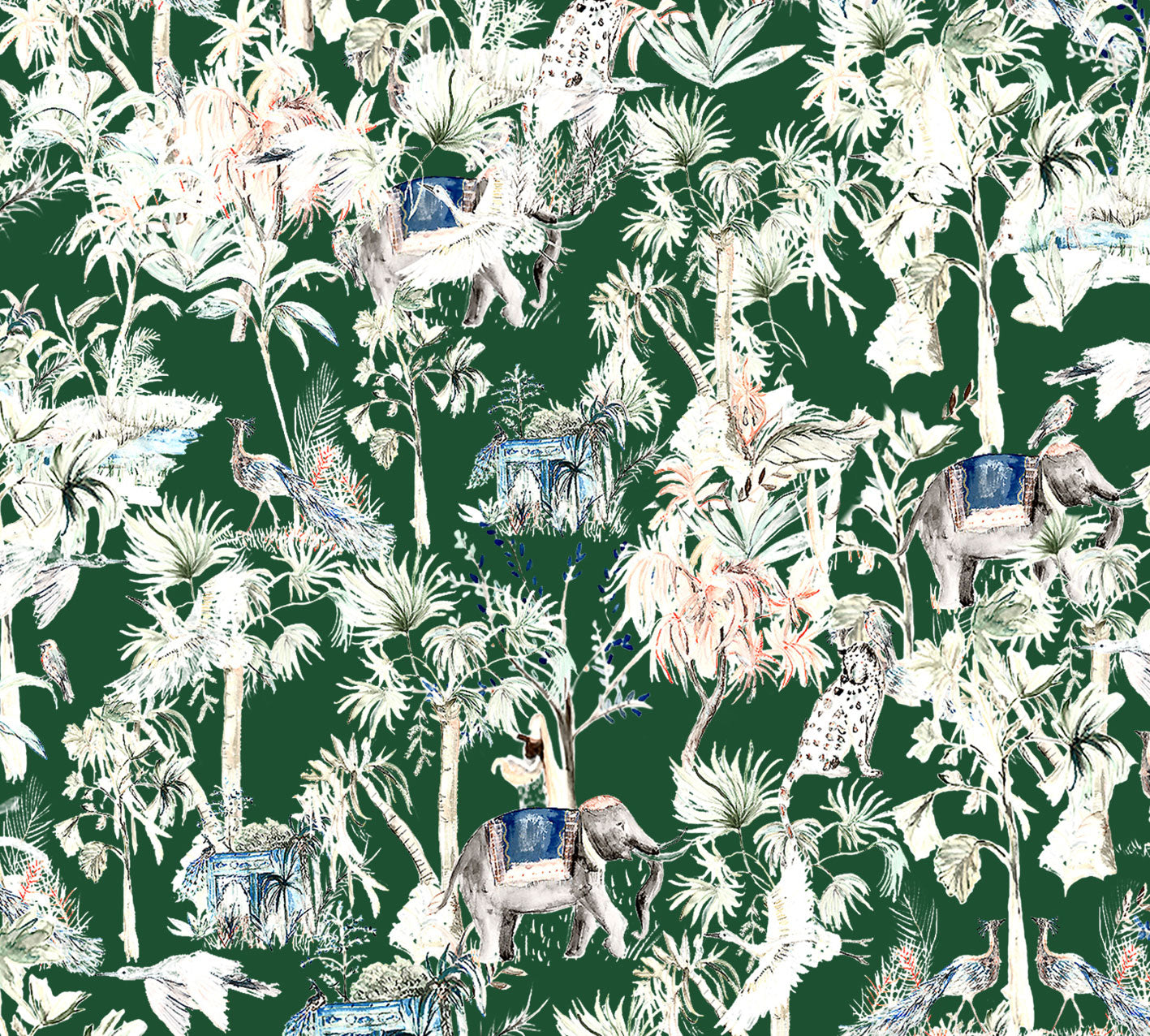 India verde - Papel Pintado