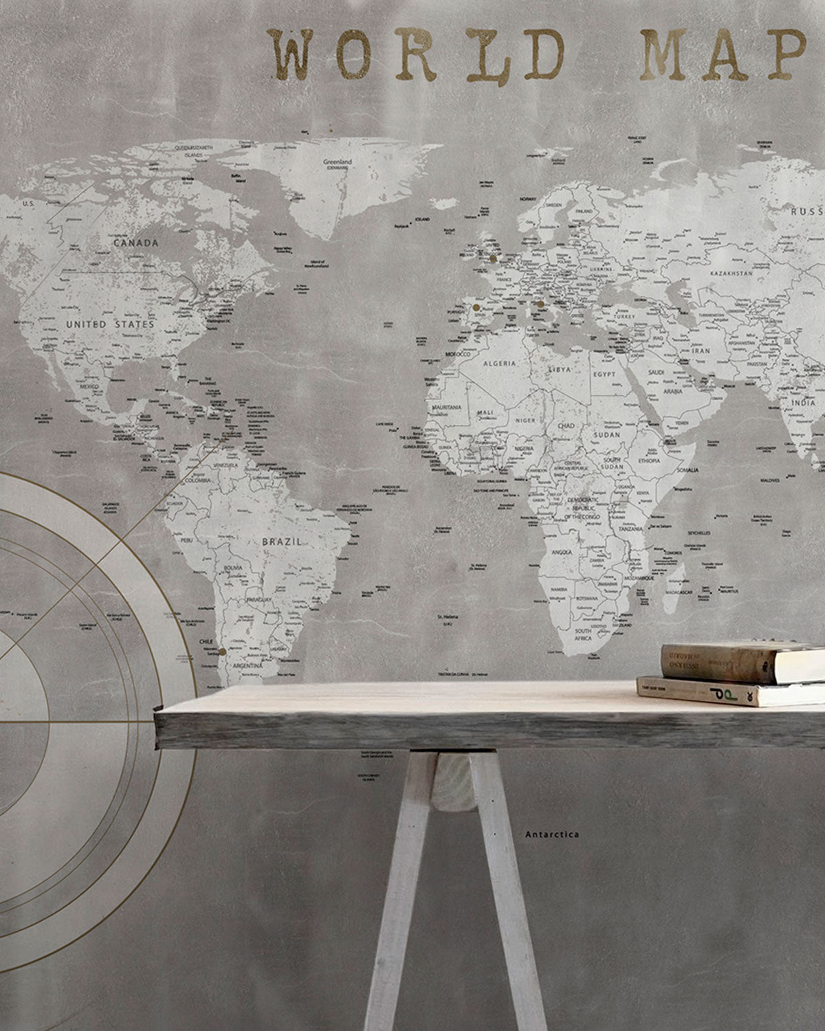 Mapa Oro - Papel Pintado x m2