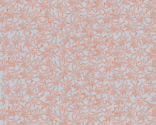 Laurel Celeste Coral - Papel Pintado