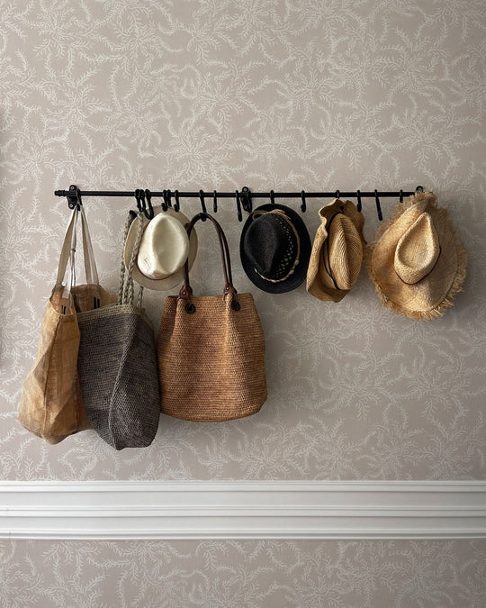 Laurel Beige Blanco - Papel Pintado