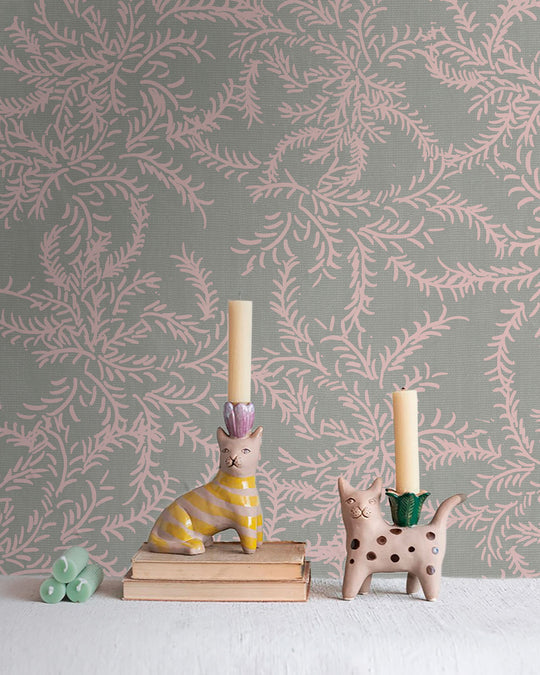 Laurel Sage Rosa - Papel Pintado