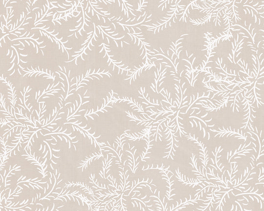 Laurel Beige Blanco - Papel Pintado
