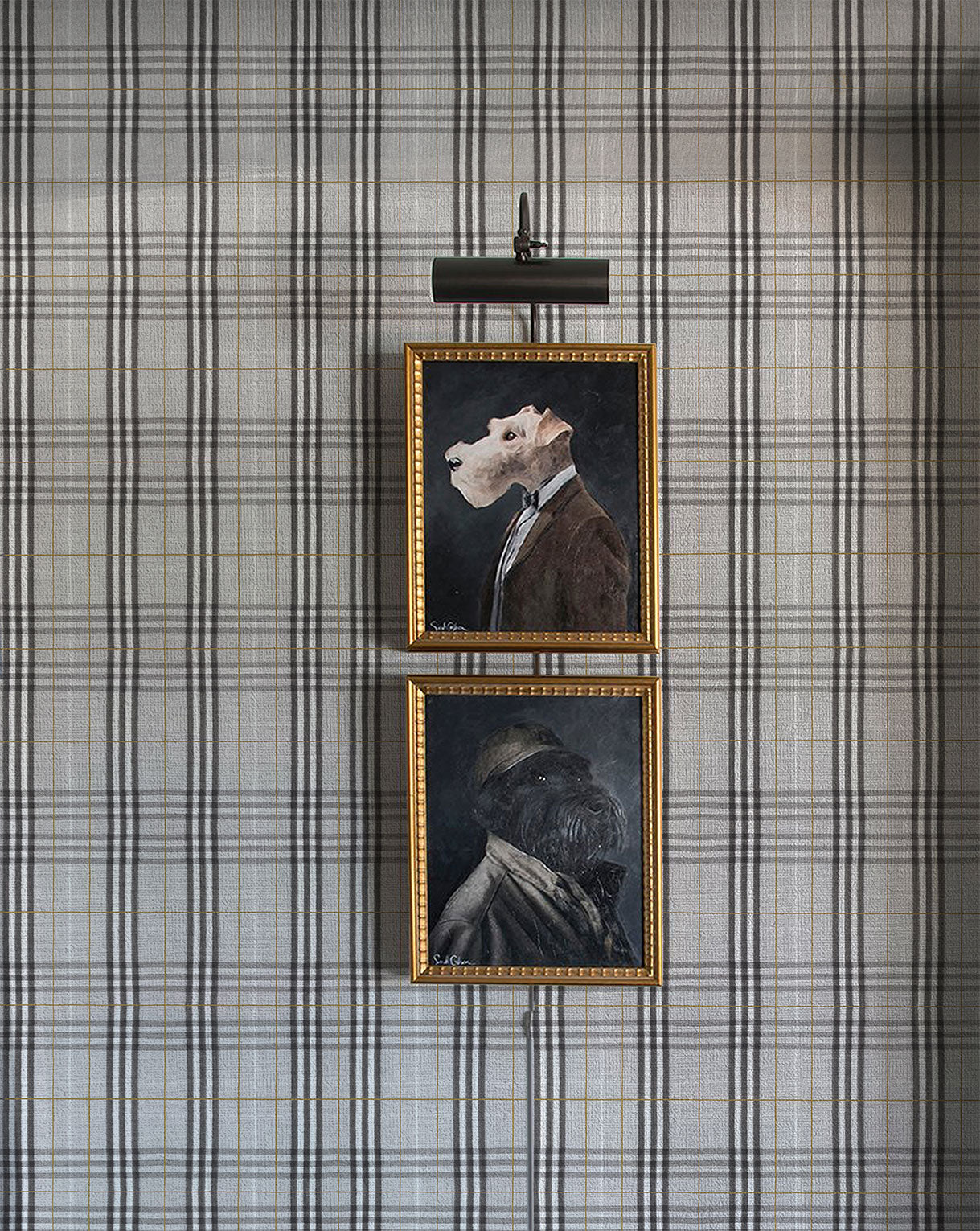 Escocés Gris Ocre - Papel Pintado