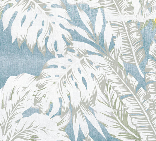Hojas Celestes - Papel Pintado