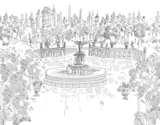 Central Park Blanco y Negro - Papel Pintado