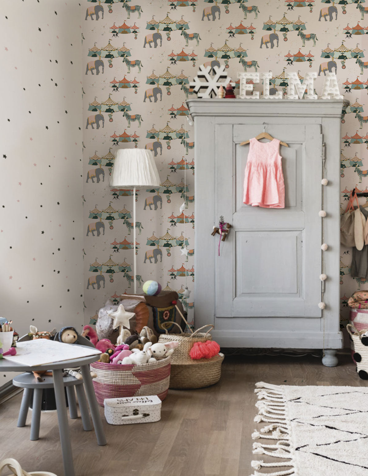 Circo Rosa - Papel Pintado