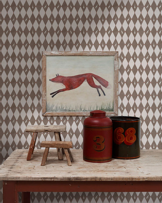 Papel pintado "Galgopando Cacao Coral"