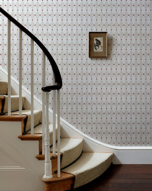 Papel pintado "Lis Blanca Granate"