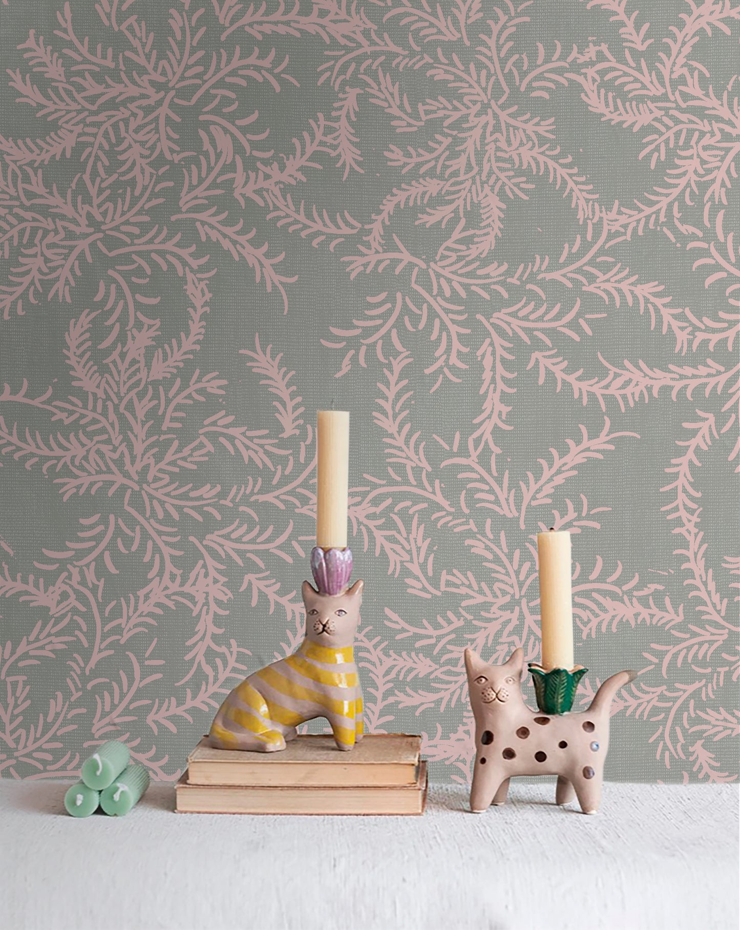 Laurel Sage Rosa - Papel Pintado