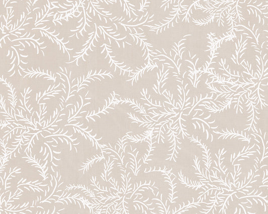 Laurel Beige Blanco - Papel Pintado