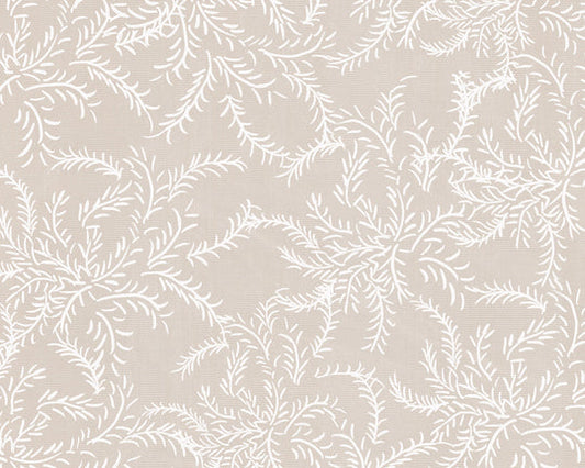 Laurel Beige Blanco - Papel Pintado