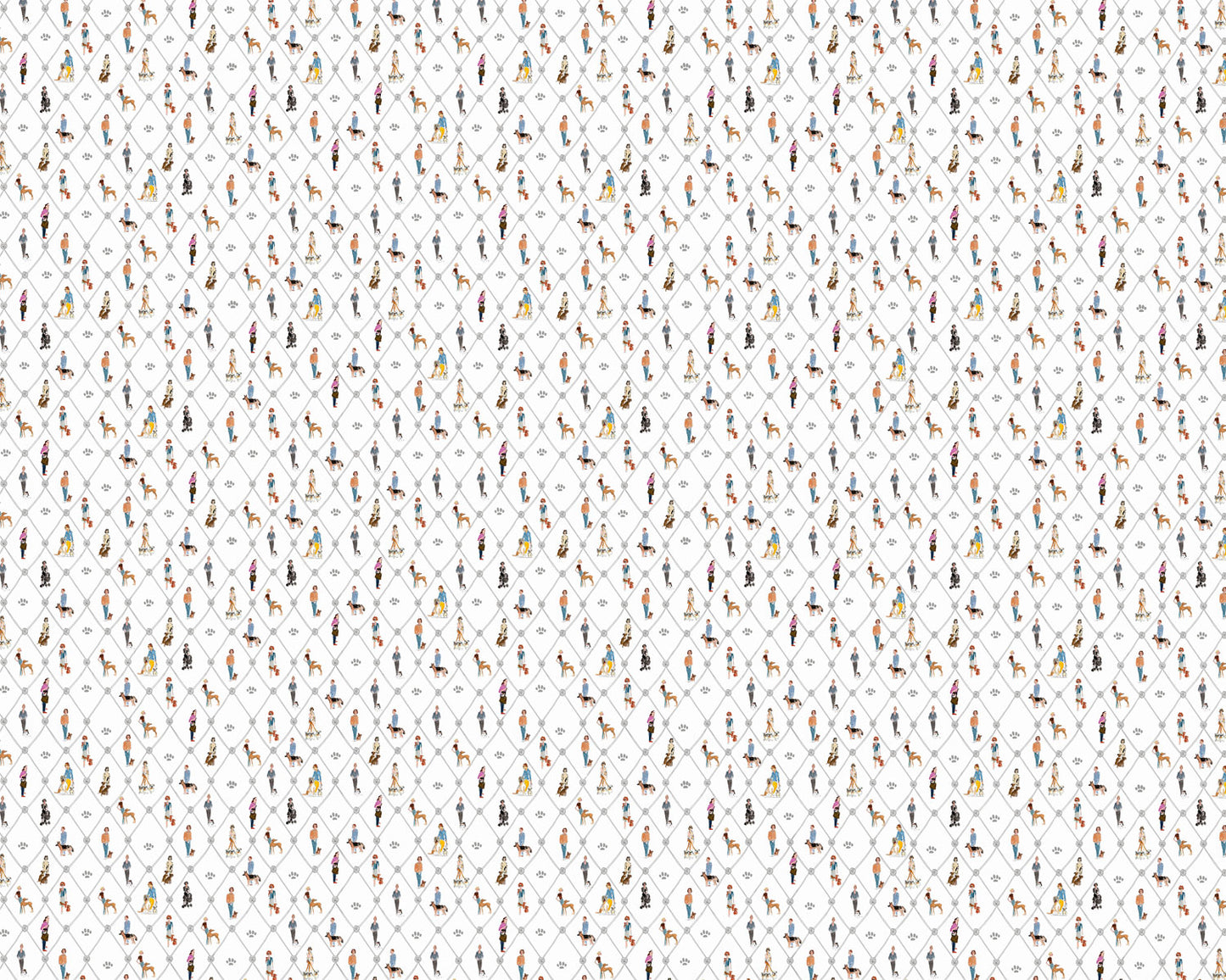 Perros Rombos Color - Papel Pintado Rollo 5m2